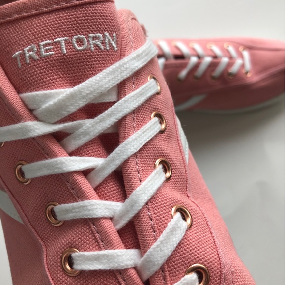 Tretorn Women's Nylite Blush Pink Rose Gold Canvas Lace-Up Sneakers - Picture 4 of 6